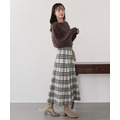 冬日格紋毛呢A字長裙 3色_5