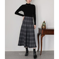 冬日格紋毛呢A字長裙 3色_12