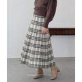 冬日格紋毛呢A字長裙 3色_2