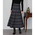 冬日格紋毛呢A字長裙 3色