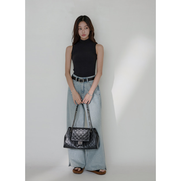 現貨新品必買｜亮鑽雪花牛仔寬褲｜S&ndash;XL 現貨