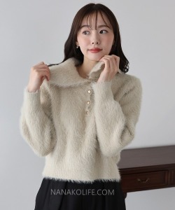 柔霧系翻領絨感上衣 3色