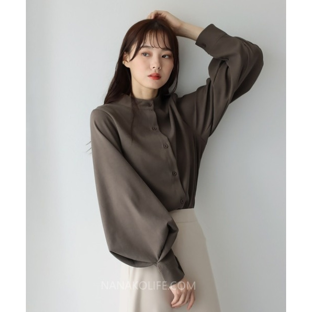 日本通勤系・立領澎袖顯瘦上衣 6色