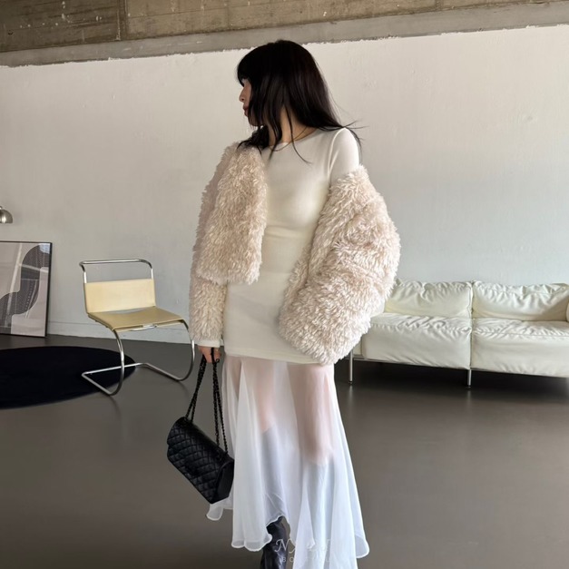 新品｜質感毛絨短版外套 2色