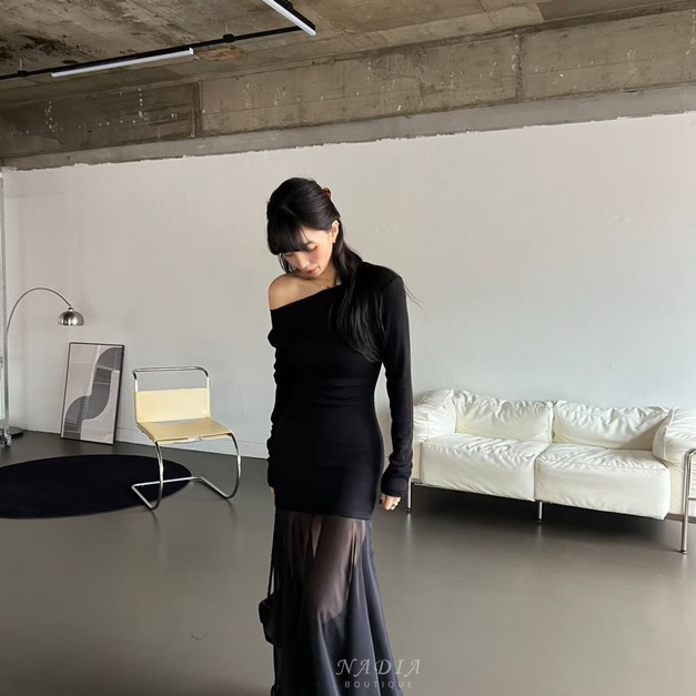 新品｜性感合身拼接雪紡洋裝 3色