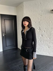 新品｜日常滾邊合身長袖上衣 2色