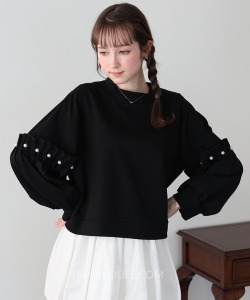 珍珠荷葉袖上衣 3色