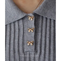 蝴蝶釦羅紋襯領針織上衣 4色_18