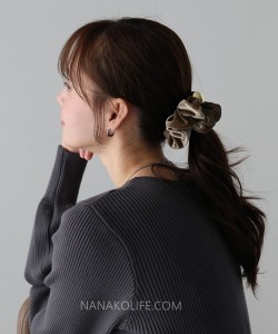 絲絨金釦質感髮圈  2色