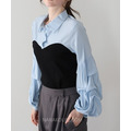 桃心型拼接層次襯衫上衣 2色_3