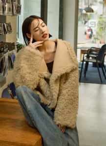 現貨實拍｜ 韓國翻領軟萌泰迪熊毛毛外套