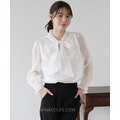蝴蝶結輕奢襯衫 2色_1