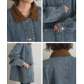燈芯絨領寬版牛仔上衣外套 2色_10