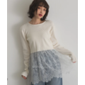 蕾絲拼接長袖針織上衣 2色