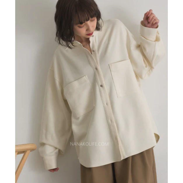 柔霧質感寬版口袋襯衫  4色