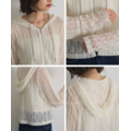 輕透感蕾絲連帽拉鍊外套 2色_15