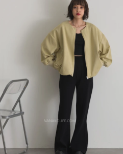 柔霧感縮口短版拉鍊外套 4色