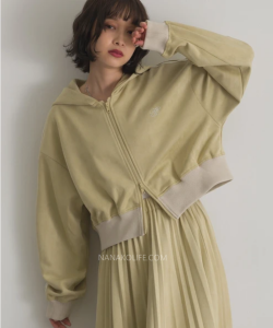 滾邊縮口短版連帽外套 5色