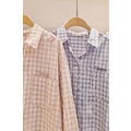 新品｜法式柔霧格紋寬版襯衫 3色_7
