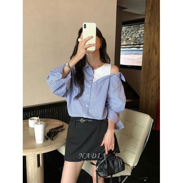 新品｜雙層解構拼接襯衫上衣2色