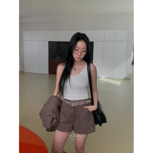 新品｜ 後腰鬆緊簡約復古短褲 2色SM