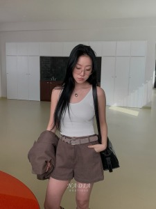 新品｜ 後腰鬆緊簡約復古短褲 2色SM