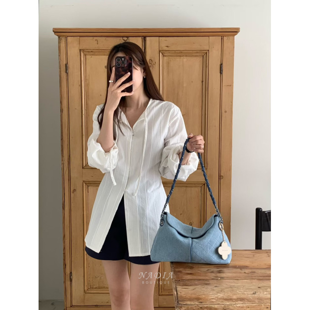 新品｜ 柔軟丹寧菱格包 (背帶不可調)