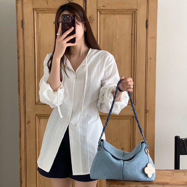 新品｜ 柔軟丹寧菱格包 (背帶不可調)