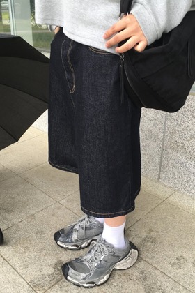原牛丹寧廓腿七分牛仔短褲