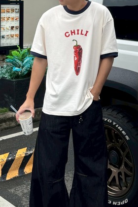 chili夏日辣椒撞色短踢