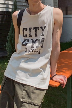 city gym城市健身房圓領背心