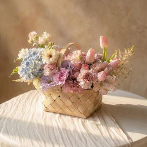 莫內花園 - 繽紛鬱金香鄉村風花籃