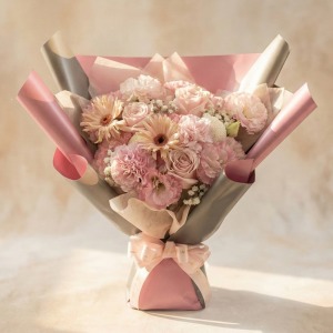 粉星織夢 - 粉色太陽花玫瑰花束