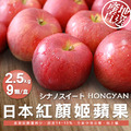 紅顏姬｜M尺寸｜日本青森蘋果禮盒組｜9顆｜2.5kg｜常溫配送