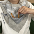 CLARECHEN 愛心方巾_磁扣灰格款_2