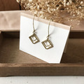 純銅耳環│幾何方形(不可改夾)_2
