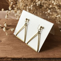 純銅耳環│三角幾何(可改夾)_2