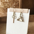 黃銅耳環│不對稱幾何(可改夾)_1
