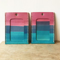 識別證卡套│直式│雙卡層│胭脂粉漸層里昂藍｜ID Holder_3