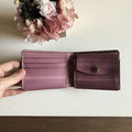 植鞣革短夾｜5卡片層｜零錢袋｜木苺