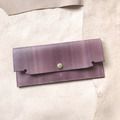 版師風格｜真皮長夾｜超薄極簡4卡層｜雙鈔票層｜木苺色