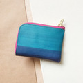萬用零錢包│卡片收納｜胭脂粉漸層里昂藍