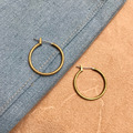 黃銅耳環｜幾何圈圈｜耳針式