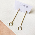 黃銅耳環｜垂直幾何(可改夾)_1