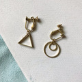 純銅耳環│不對稱幾何(可改夾)_3