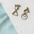 純銅耳環│不對稱幾何(可改夾)_4