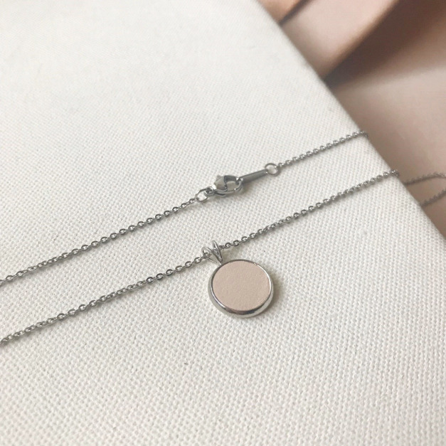 皮革鎖骨鏈｜字母A~Z｜復古銀框#12｜原皮