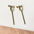 黃銅耳環｜直線(可改夾)_1