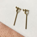 黃銅耳環｜直線(可改夾)_2