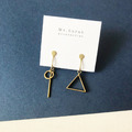 黃銅耳環│不對稱幾何(可改夾)_2